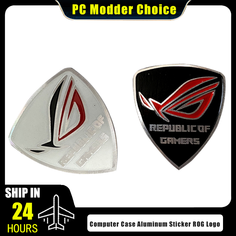 Gaming Accessories Rgb - Computer Case Aluminum Sticker ROG Logo
