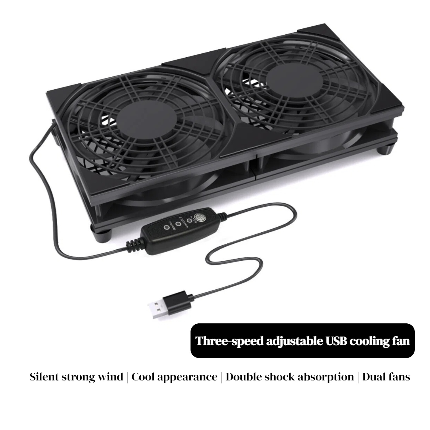 Gaming Accessories Rgb - Dual USB Cooling Fan with 3-Speed