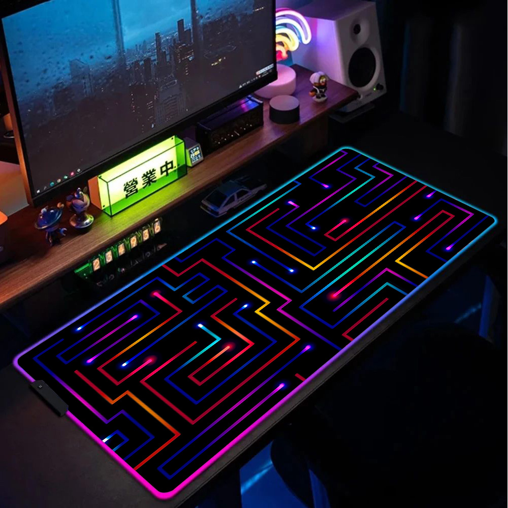 Gaming Accessories For Pc Setup - Xxl Mouse Pad 900x400 Neon Circuit