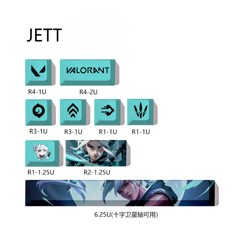 Reyna Valorant Keycaps PBT Key - Gaming Accessories For Valorant recension och pris
