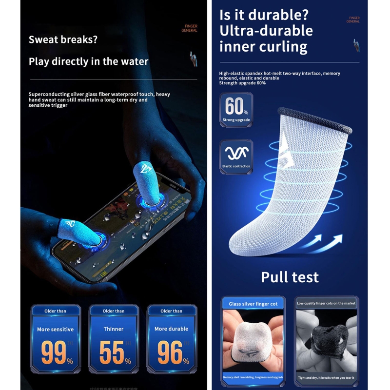 1 Pair Gamer Finger Sleeves Sw - Gaming Accessories For Mobile recension och pris