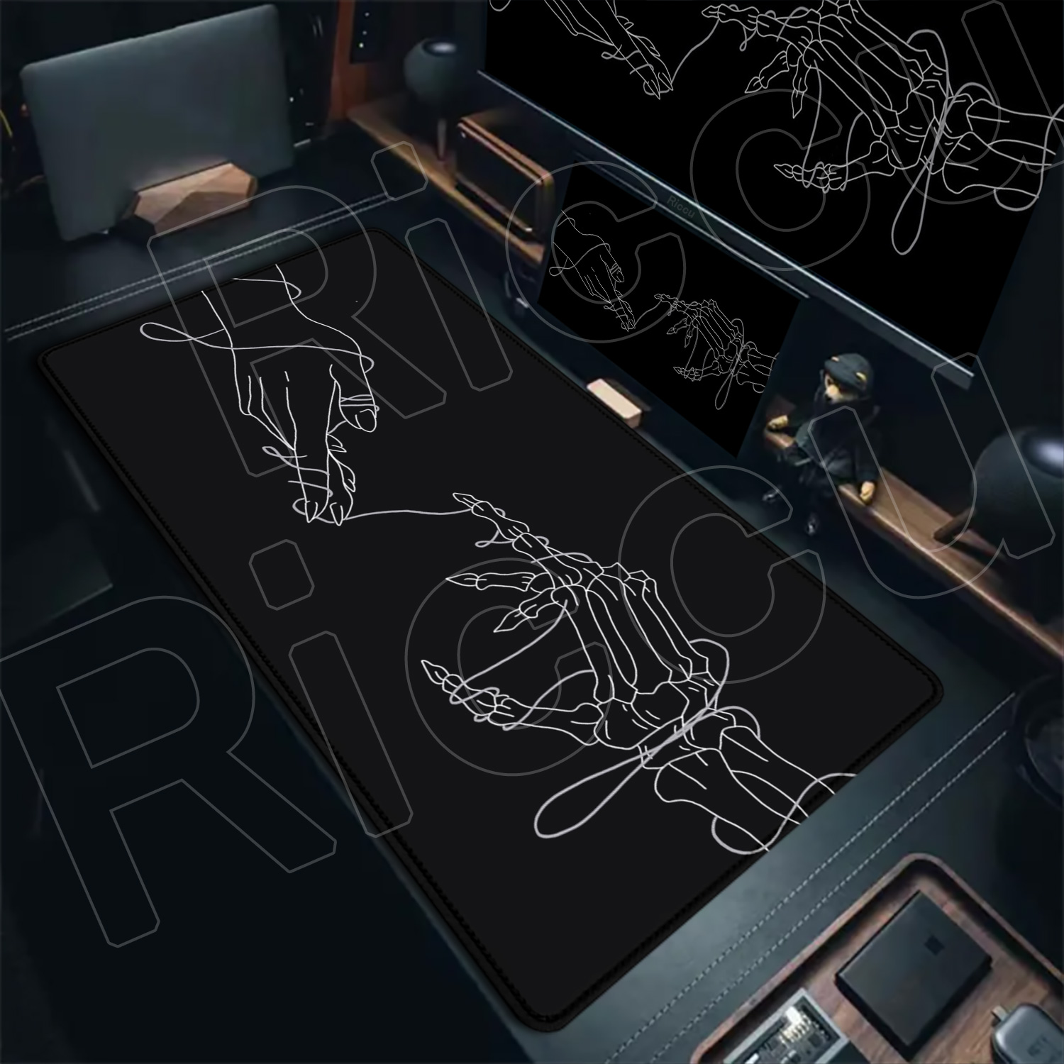 HD Large Black White XXL Gothi - Gaming Accessories For Pc Setup recension och pris